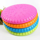 Portable Green Rubber Round Pet Dog Cat Fris*bee Toys Training Equipment Flyer