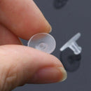 100pc Clear Rubber Earring Safety Back Bullet Clutch Earring Pad Jewelry Finding