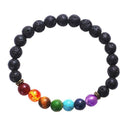 Men Women Natural Stone Buddha Prayer Bracelet Elastic Beaded Wristband