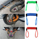 Coiled Lanyard Wire Spring Cord Luggage Lock Safety Cable Loops Red 1.2m