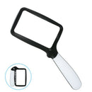 2X Handheld Folding Magnifier With 5 Led Light Hd Acrylic Square Magnifying