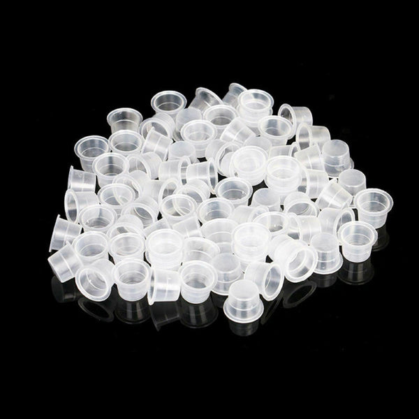 Professional 1000X Small Tattoo Machine Pigment Ink Cups Cap Holder Supply Set