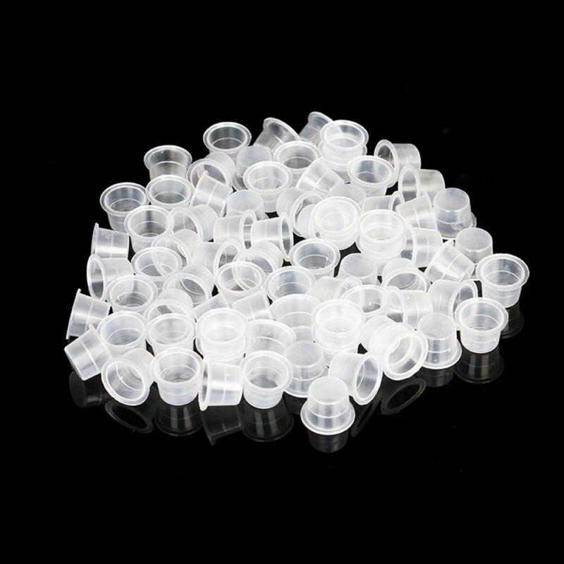 Professional 1000X Small Tattoo Machine Pigment Ink Cups Cap Holder Supply Set