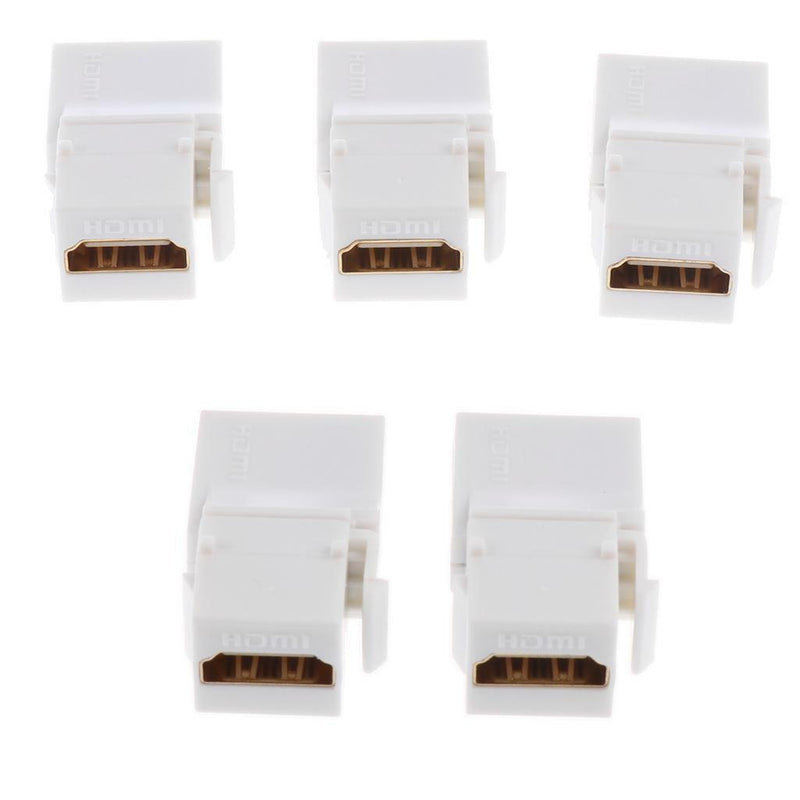 5x HDMI A Female/F Snap-in Coupler Jack Insert for Keystone Wall Plate