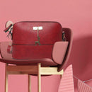 Women Sling Oil Wax Shell Bag Deer Shoulder Crossbody Bags (Texture Red)