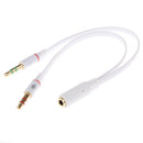 2x 3.5mm Stereo Audio 1 Female To 2 Male Headphone Mic Y Splitter Cables