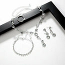 Rhinestone Crystal Necklace Earrings Bracelet Ring Wedding Bridal Jewellery Set