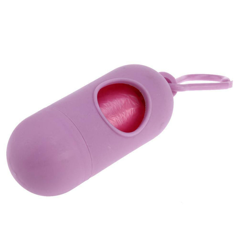Pet Dog Garbage Clean up Bags Holder Dispenser + Poop Bags Set(Pink)