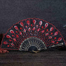 Peacock-Pattern Folding HandHeld Dance Fan Embroidered Party Prom Wedding S D6M1