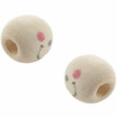 Wooden Round Smile Face Loose Beads 10mm (Pack of Approx. 40pcs) I2C3