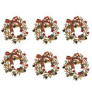 6Pcs Christmas Wreath Napkin Rings Metal Napkin Buckle Napkin Holder Napkin D4M5
