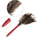 Anti-static Ostrich Feather Fur Dust Duster Wooden Handle Cleaning Brush Tool