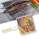 Barbecue Grilling Basket Grill BBQ Net Wooden Meat BBQ Supplies Vegetable F P5E5