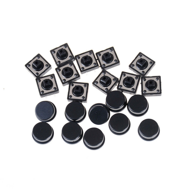 10pcs Momentary Tact Tactile Push Button Switch 12x12x12mm 4 Pin Cap  Gw