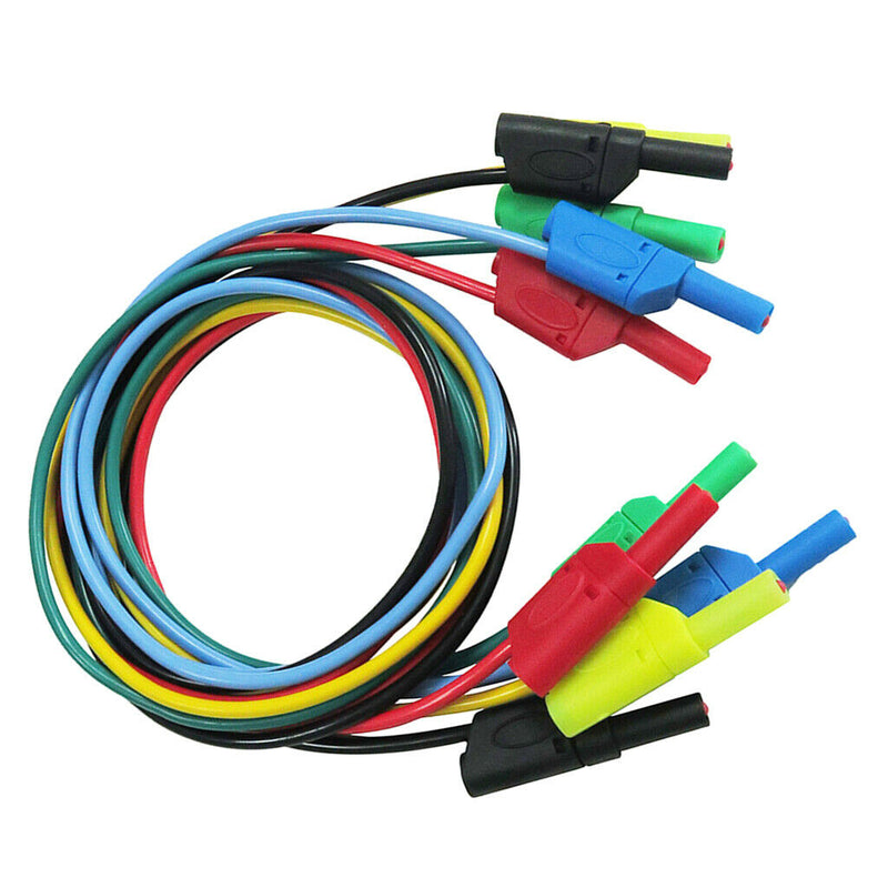 5pc/set 4mm Banana to Banana Plug Silicone 1M Test Cable for Multimeter