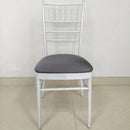 3Pcs Stretchable Dining Chair Seat Cover for Wedding Party Removable Gray