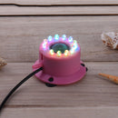 12SMD LED Light Aquarium Underwater Fish Tank Air Curtain Pump Bubble Stone Disk