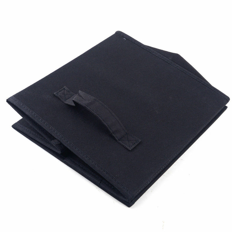 BLACK Square Foldable Fabric Storage Box Collapsible Home Clothes Organizer Cube