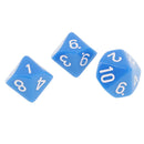 20 Pieces Acrylic Blue Green Multi-sided Dices D10 Die for Party Casino Pub