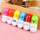 6Pcs/set mini pill shaped smile face graffiti marker pens new and fashionJC3C