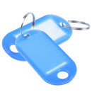 20 Pcs Key ID Label Tags Split Ring Keyring Keychain Blue
