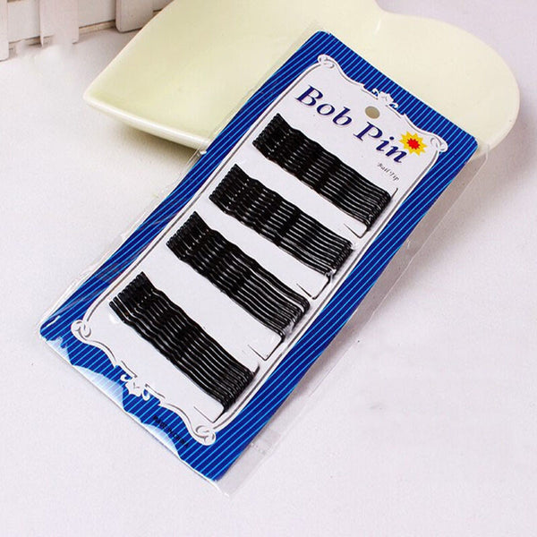 60Pcs/kit Invisible Hair Clips Flat Top Bobby Pins Grips Salon Barrette Black