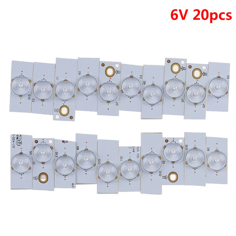 20 X 6V SMD Lamp Beads with Optical Lens Fliter for 32-65 inch LED TV Repair Hn