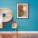 5D DIY Diamond Painting Riverside Boat Hut Full Drill Rhinestone Picture