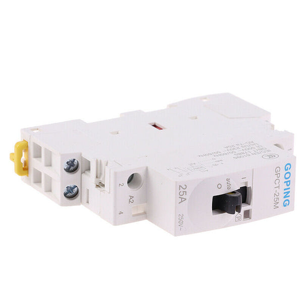 25A 2P 220V Din rail Household ac contactor With Manual Control Switch:0J Ew
