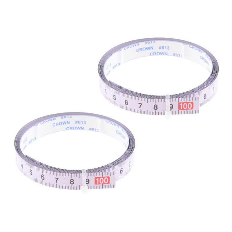 2 Pieces  Durable Miter Saw Track Tape Measure Backing Metric Steel Ruler