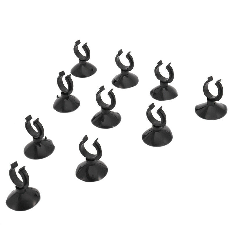 10PCS 45mm Dia Aquarium Suction Cup Airline Tubing Mounts Black U9P3