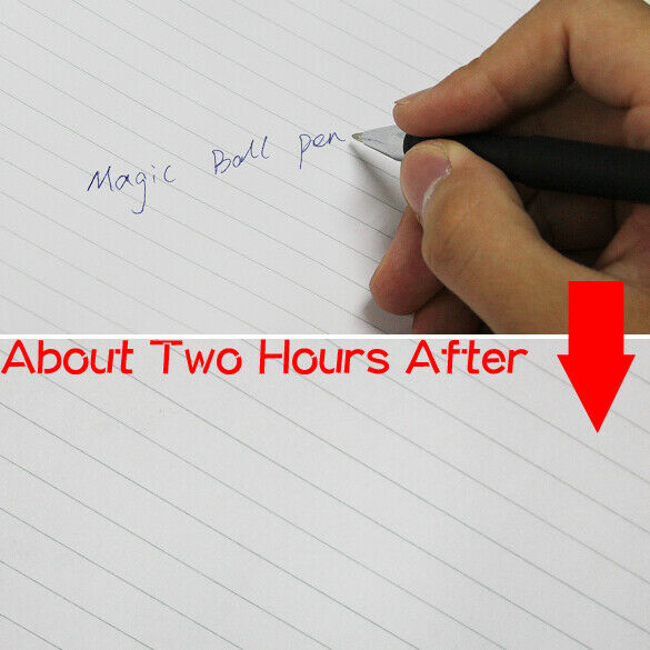 Magic Ball Pen Invisible Slowly Disappear Ink  in hours Black Ballpoint Pens