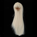 Stylish 1/4 BJD Full Wigs Long Straight Synthetic Hair With Bangs For Dollfie
