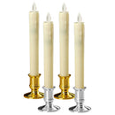 4pcs Romantic LED Flameless Swing Candles & Base Decor Restaurants, Hotels
