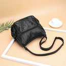 Solid Women Messenger Washed PU Leather Crossbody Bags Shoulder Handbags A