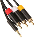 1.8m 3.5mm Jack AV Audio Video Cable RCA Adapter Wire Cord for Xbox 360 E