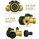 2-Way Metal Y Connector Garden Connector Hose Splitter Shut Valves off N0R2