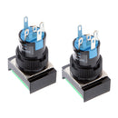 2 X Green LED Illuminated Square Push Button DC 12V Momentary Switch