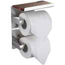 Double Roll Toilet Paper Holder Wall Mounted with Shelf, SUS 304 Stainless