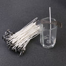 2017 Pack of 50 15cm Pre Waxed Wicks for Candle Making With Sustainers New.