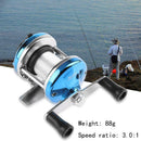 3.0:1 Metal Bait Casting Spinning Fishing Reel Boat Ice Fishing Wheel Blue