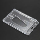 1x Vertical Hard Plastic Badge Holder Double Card ID Multi Transparent 10x6 C2D8