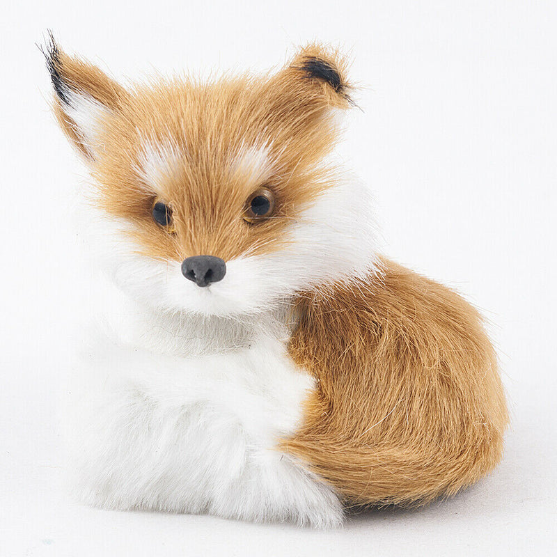 Brown Simulation Polyethylene Furs Squatting Fox Toys For Home Decor Kids Gift