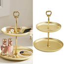 Two-Tier Golden String Disk - Entrance Key Mirror Tray For Jewelry Decorati R3F9