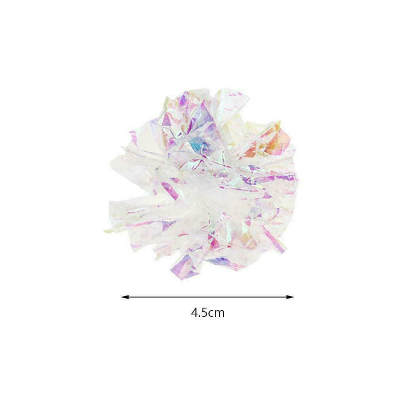 Cat Toys Ball Mylar Crinkle Interactive Colorful Ring Pet Paper Play Stuff N5Q1