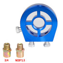 M20X1.5 Oil Filter Temp Pressure Cooler Gauge Sandwich Plate Adapter Sensor Blue