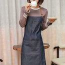 Denim Hotel Baking Apron Adjustable Sleeveless Chef Cooking Kitchen Women's 89Z8