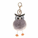 New Cute Pompom Fluffy Owl Keychain Faux Rabbit Fur Ball Women Bag Car Pend J1F2
