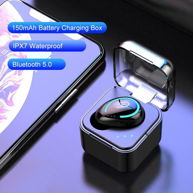 Single True Wireless Mini Bluetooth Earbud In-Ear Handsfree Headset w/Charge Box