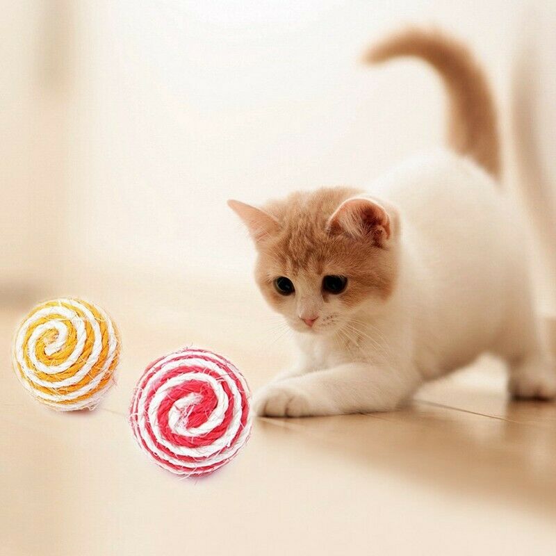 1 x Pet Dog Cat Rope Ball Kitten Teaser Chew Rattling Cute Playing Toys Sis V8L1